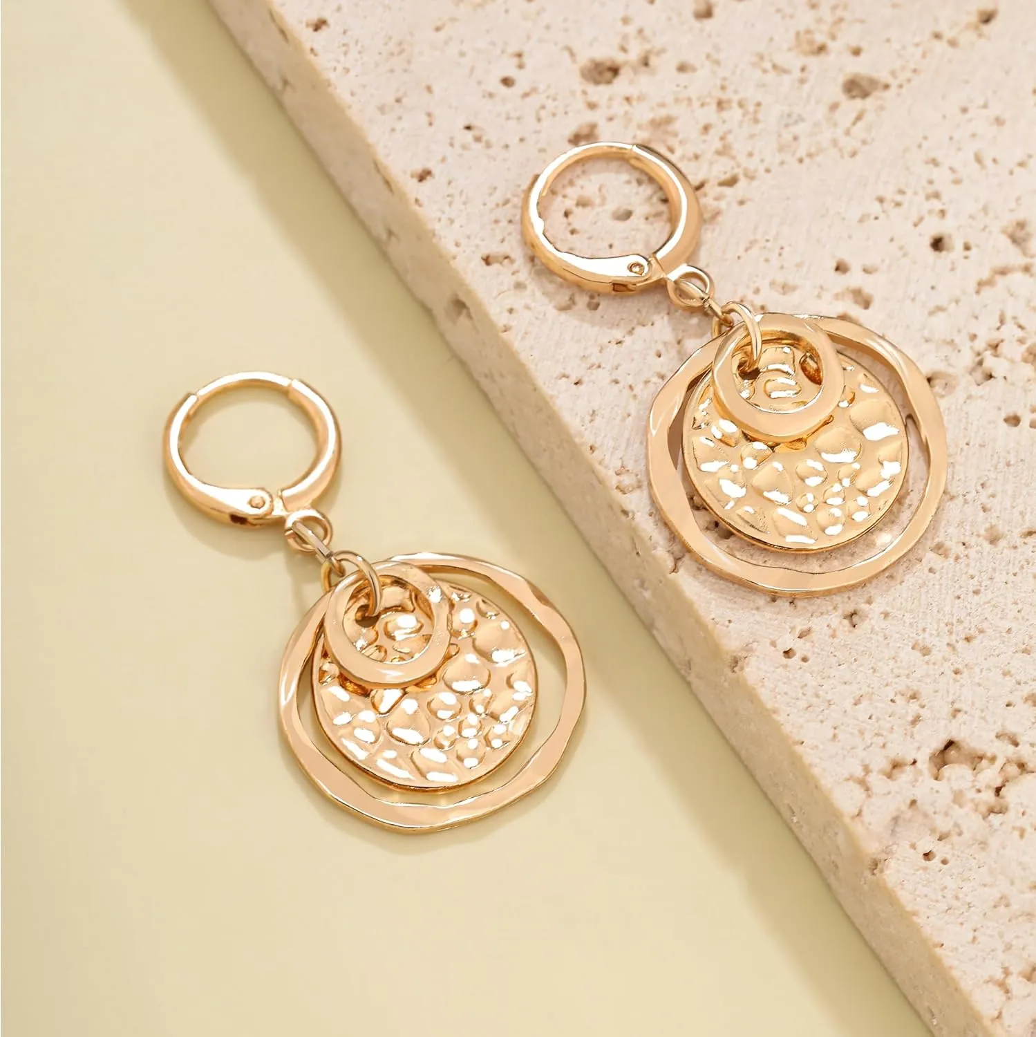 Hypoallergenic Plated Silver Circle Dangle Earrings Geometric Boho Earring for Women Dangling Hoop Bohemian Jewelry
