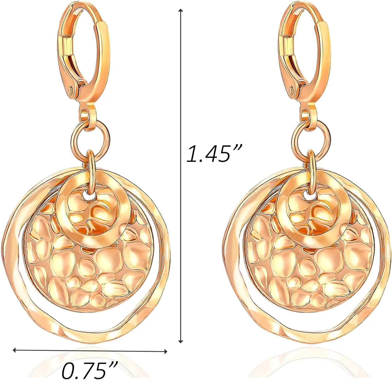 Hypoallergenic Plated Silver Circle Dangle Earrings Geometric Boho Earring for Women Dangling Hoop Bohemian Jewelry
