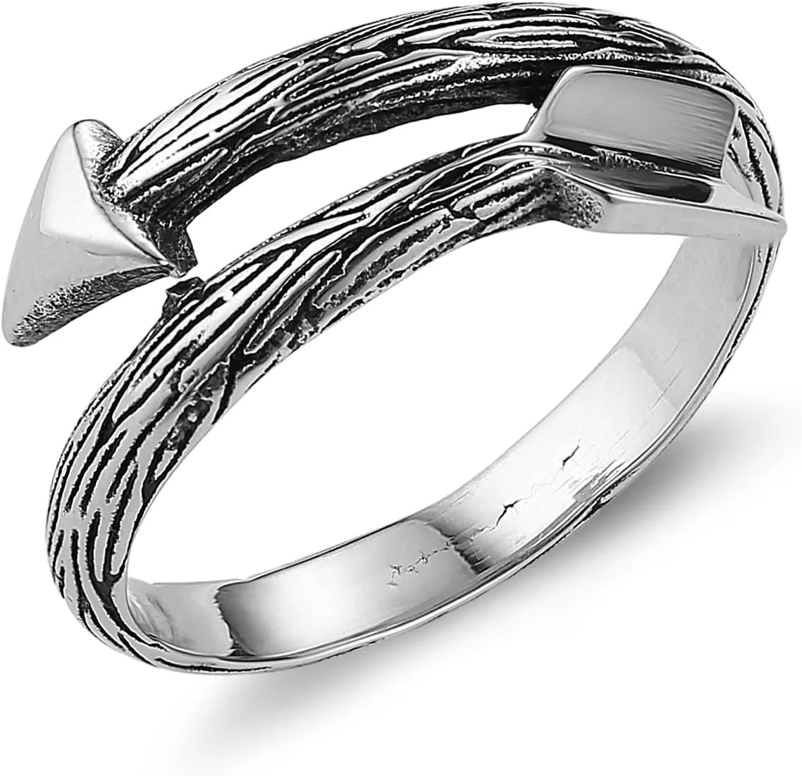 HZMAN Arrow Ring for Men Women Stainless Steel Retro Gothic Ring Jewelry Gift