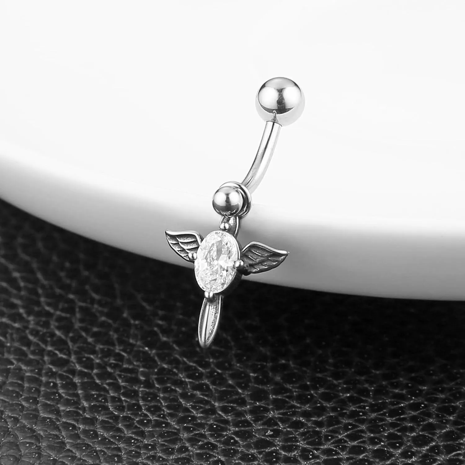 HZMAN Belly Button Rings for Women 14G Surgical Steel Belly Rings Cubic Zirconia Belly Rings Navel Piercing Jewelry