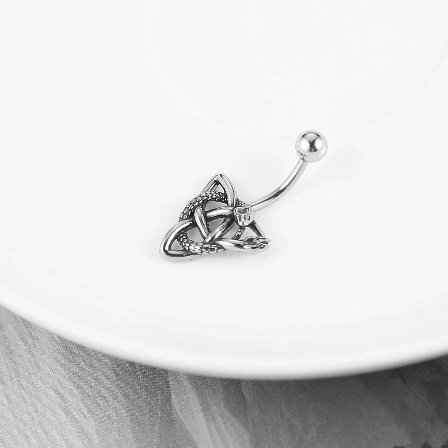 HZMAN Belly Button Rings for Women 14G Surgical Steel Belly Rings Gothic Celtic Knot Belly Rings Navel Piercing Jewelry