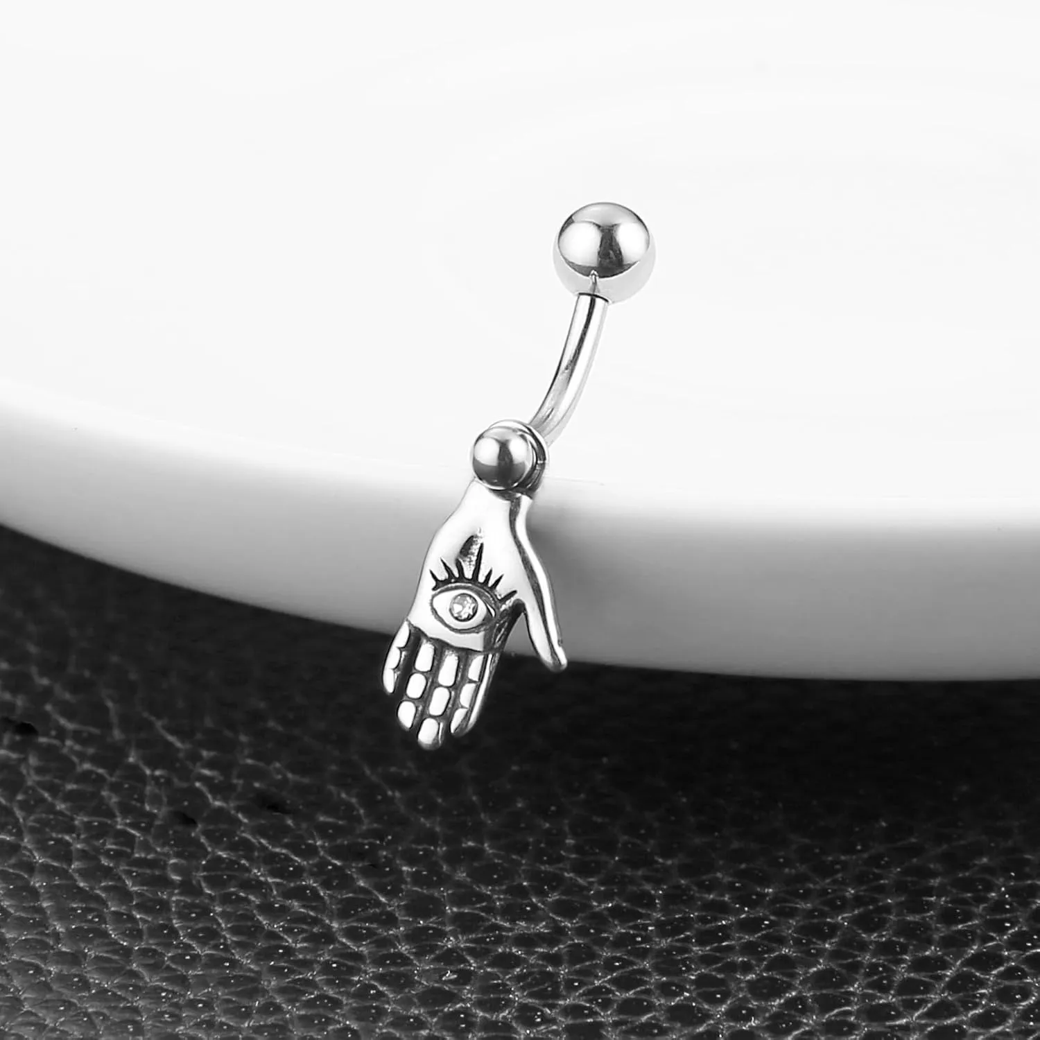 HZMAN Belly Button Rings for Women 14G Surgical Steel Belly Rings Retro Gothic Belly Rings Navel Piercing Jewelry