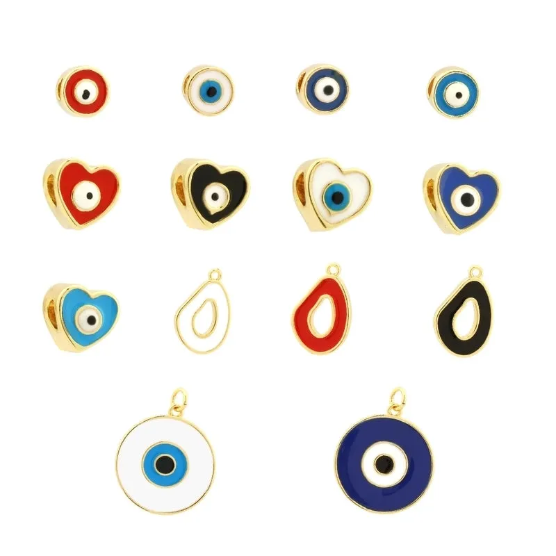 Ig Style Casual Simple Style Devil's Eye Copper Enamel Plating Metal 18k Gold Plated Jewelry Accessories