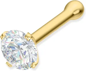 IGI Certified 14K Gold Diamond Nose Studs for Women Men | 20 Gauge Ball Diamond Nose Rings | 1.5mm, 1.7mm, 2mm Nose Piercing Studs | Body Piercing Jewelry in I-J Color, I2-I3 Clarity