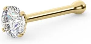IGI Certified 14K Gold Diamond Nose Studs for Women Men | 20 Gauge Ball Diamond Nose Rings | 1.5mm, 1.7mm, 2mm Nose Piercing Studs | Body Piercing Jewelry in I-J Color, I2-I3 Clarity