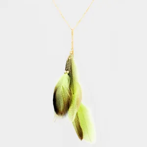 iLLASPARKZ Layered Feather Pendant Long Necklace