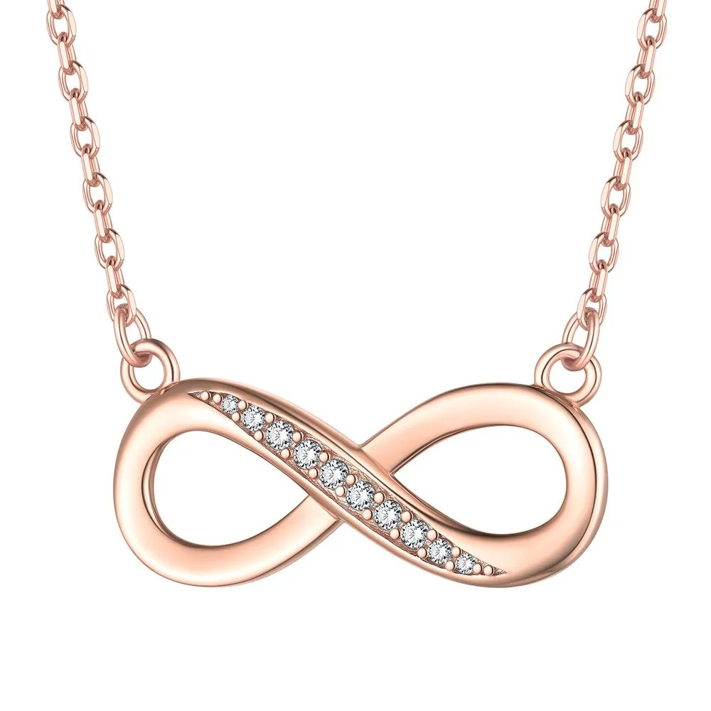 Infinity Necklace for Women Cubic Zirconia Infinity Necklace Sterling Silver Jewelry Birthday Christmas Gift for Her Wife Mom