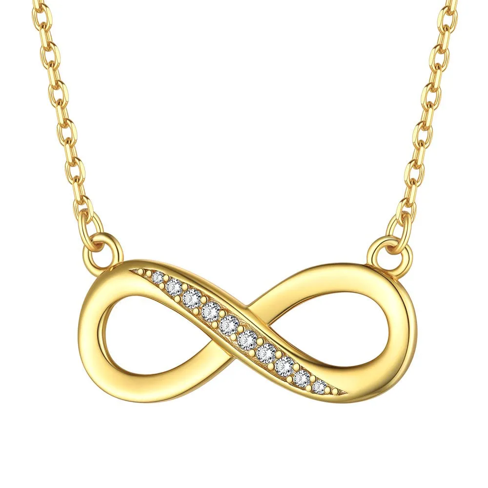 Infinity Necklace for Women Cubic Zirconia Infinity Necklace Sterling Silver Jewelry Birthday Christmas Gift for Her Wife Mom