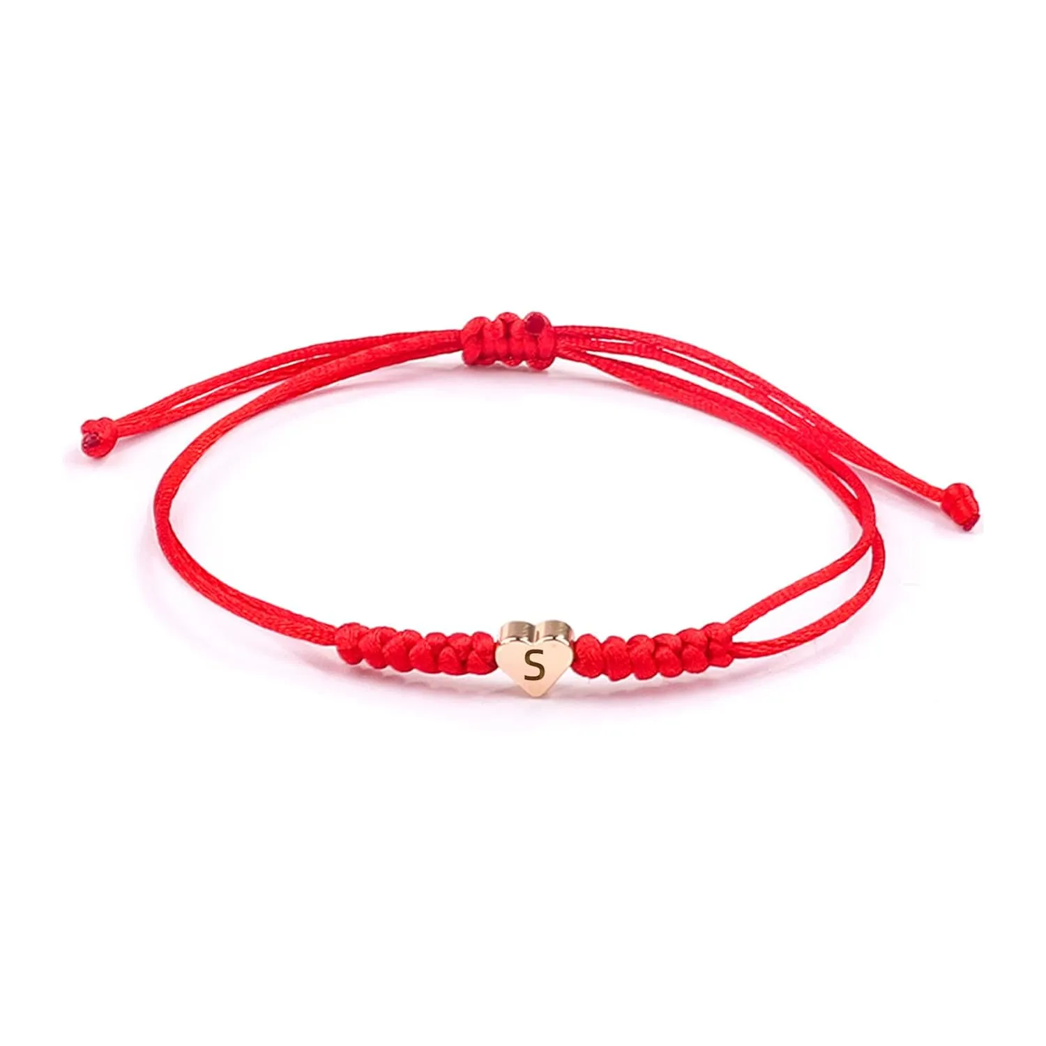 Initial Bracelet for Women Men Initial S Charm Letter Bracelets Red String Bracelets with Initials Handmade Rope Braided Personalized Birthday Gifts-26 Initials Available (S)