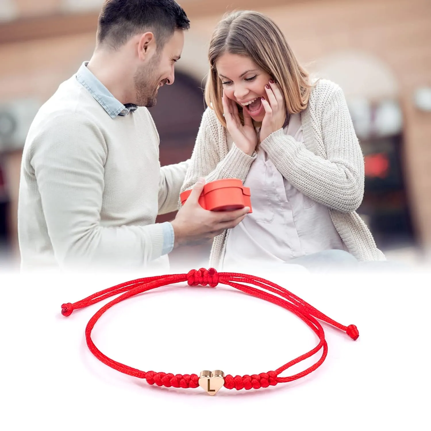 Initial Bracelet for Women Men Initial S Charm Letter Bracelets Red String Bracelets with Initials Handmade Rope Braided Personalized Birthday Gifts-26 Initials Available (S)
