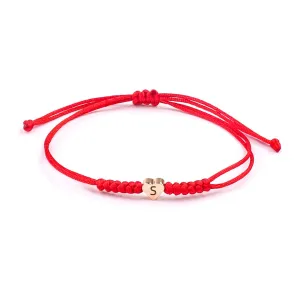 Initial Bracelet for Women Men Initial S Charm Letter Bracelets Red String Bracelets with Initials Handmade Rope Braided Personalized Birthday Gifts-26 Initials Available (S)