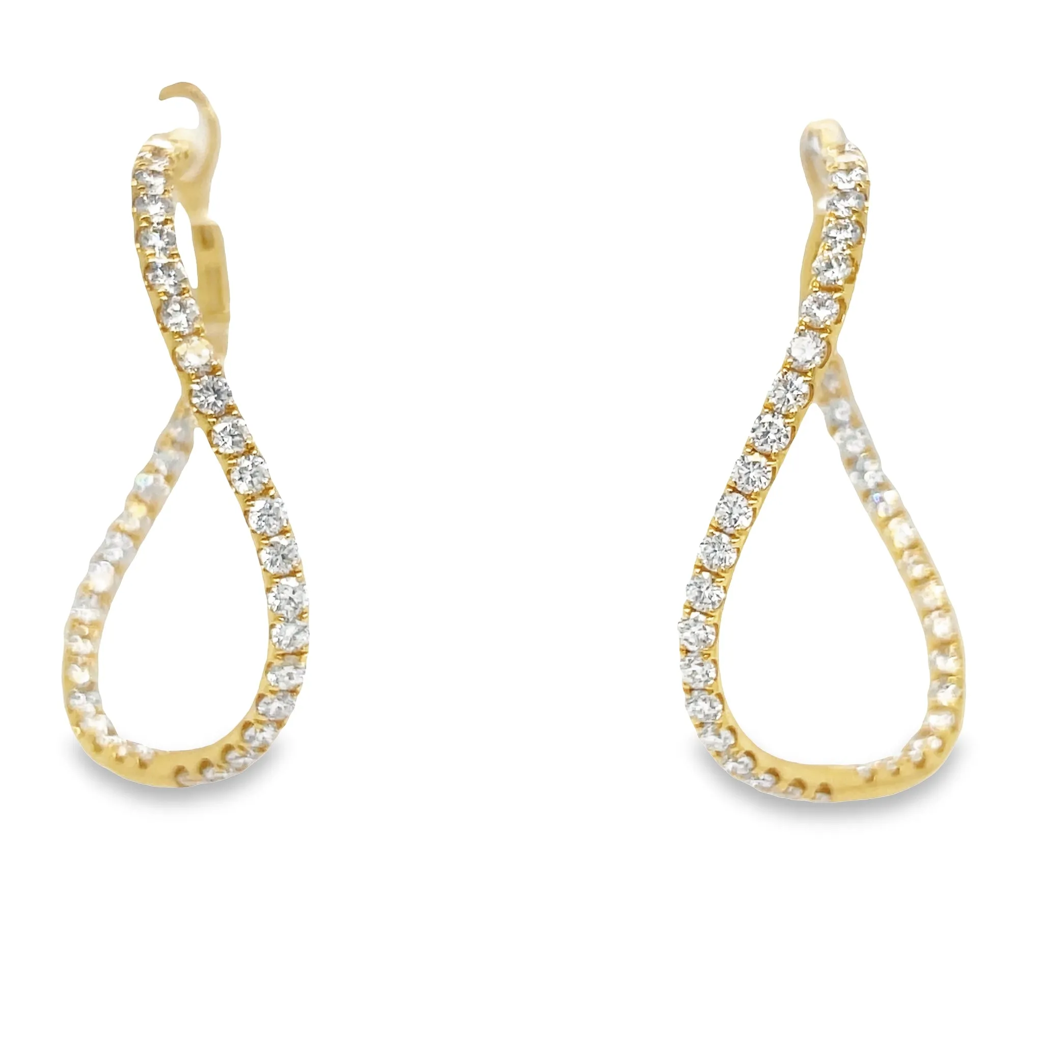 Inside Out Diamond Twisted Hoop Earrings