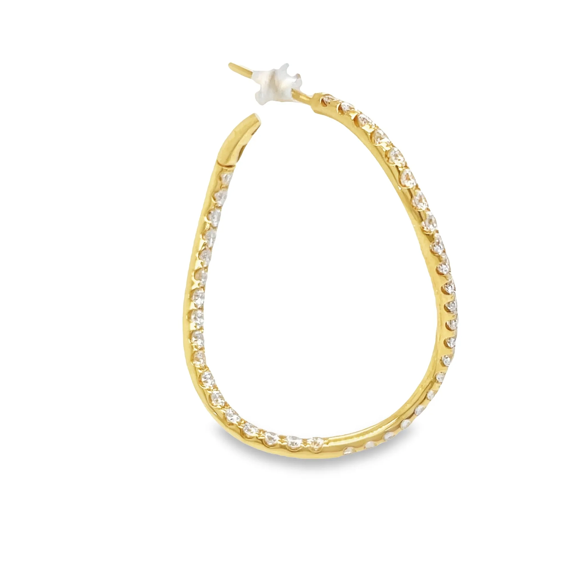 Inside Out Diamond Twisted Hoop Earrings