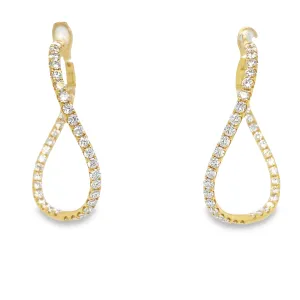 Inside Out Diamond Twisted Hoop Earrings