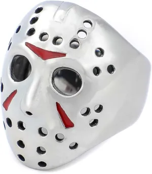 Jason Mask Ring Stainless Steel Rings for Women Mens Jason Ring Perfect Gifts for Halloween,Size 7-13,Fashion Punk Rings Jewelry Decorations