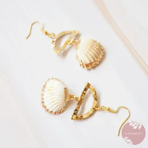 Jazzy White Ark Seashell Drop Earrings