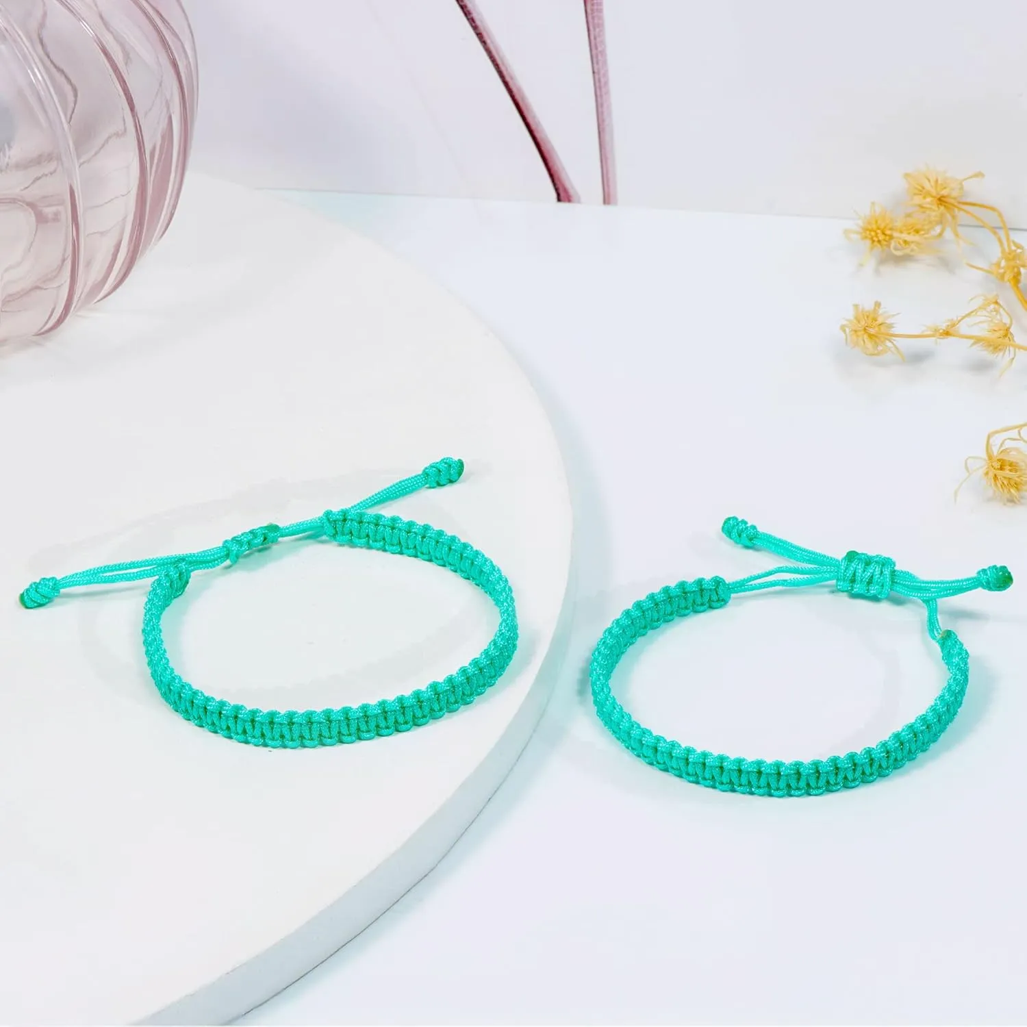 JENDEAR SHINE 2Pcs Mother Daughter Rope Bracelet, Mom and Me Braided Rope Bracelet, Mom Women Gift Bracelet