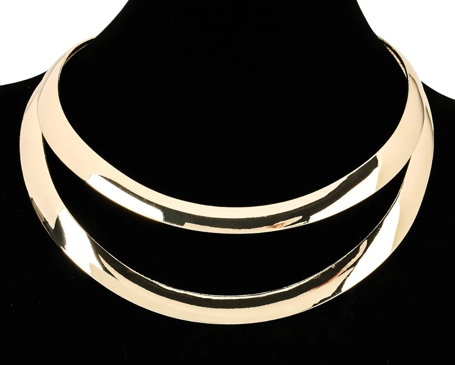 Jerollin Gold/Silver Choker Collar Necklaces for Women, Stainless Steel Gold Statement Necklace Open Choker Bib Necklace African Jewelry Necklace