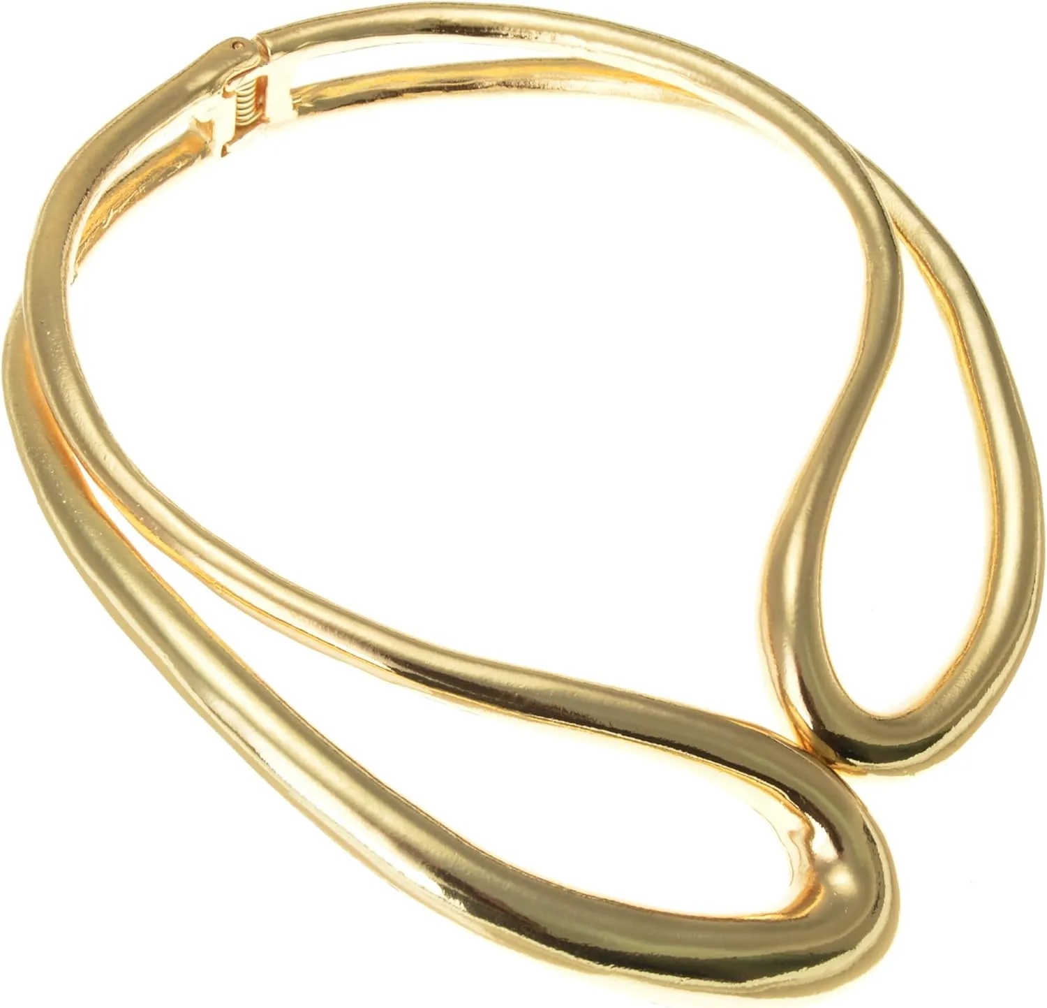 Jerollin Gold/Silver Choker Collar Necklaces for Women, Stainless Steel Gold Statement Necklace Open Choker Bib Necklace African Jewelry Necklace