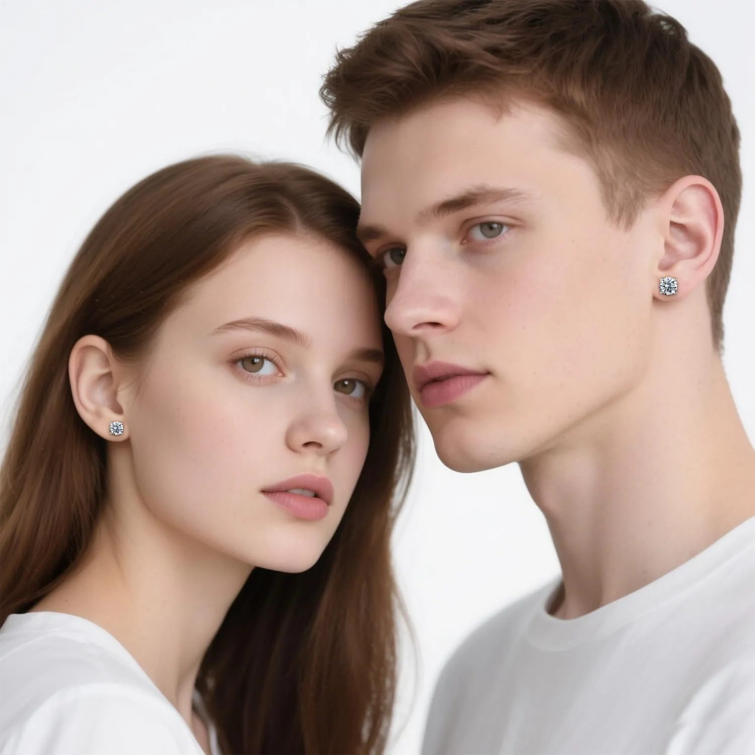 Jewelry Moissanite Stud Earrings For Women, 0.2-8CT Four-Prong S925 Sterling Silver Unisex Earring, (D Color VVS1 Clarity Moissanite) Hypoallergenic 14K White Gold/Gold Plated Earrings For Men Women Gift