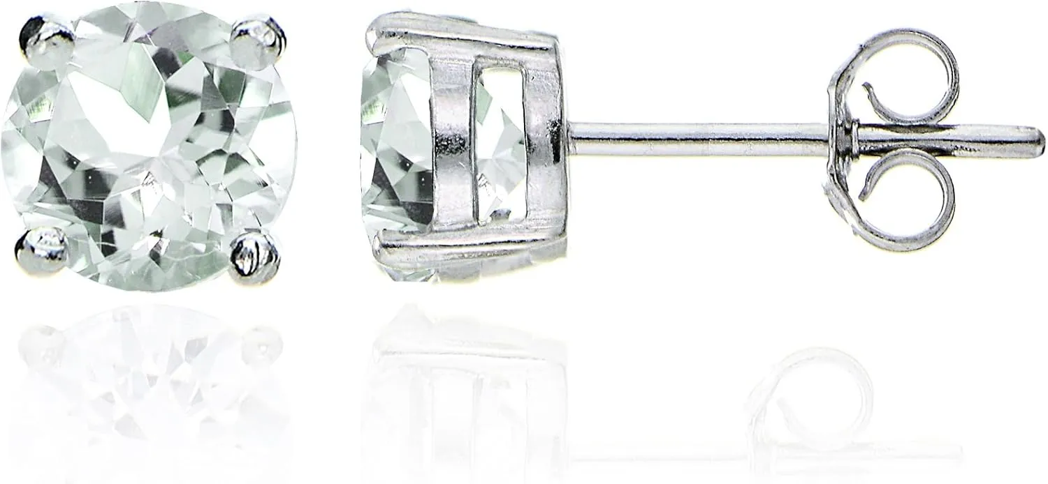 Jewelry Sets for Women, Necklace and Earring Sets for Women, Birthstone Jewelry, Genuine or Synthetic Gemstone, Round Solitaire, Pendant Necklace, Stud Earrings, Sterling Silver Jewelry or Gold Flash