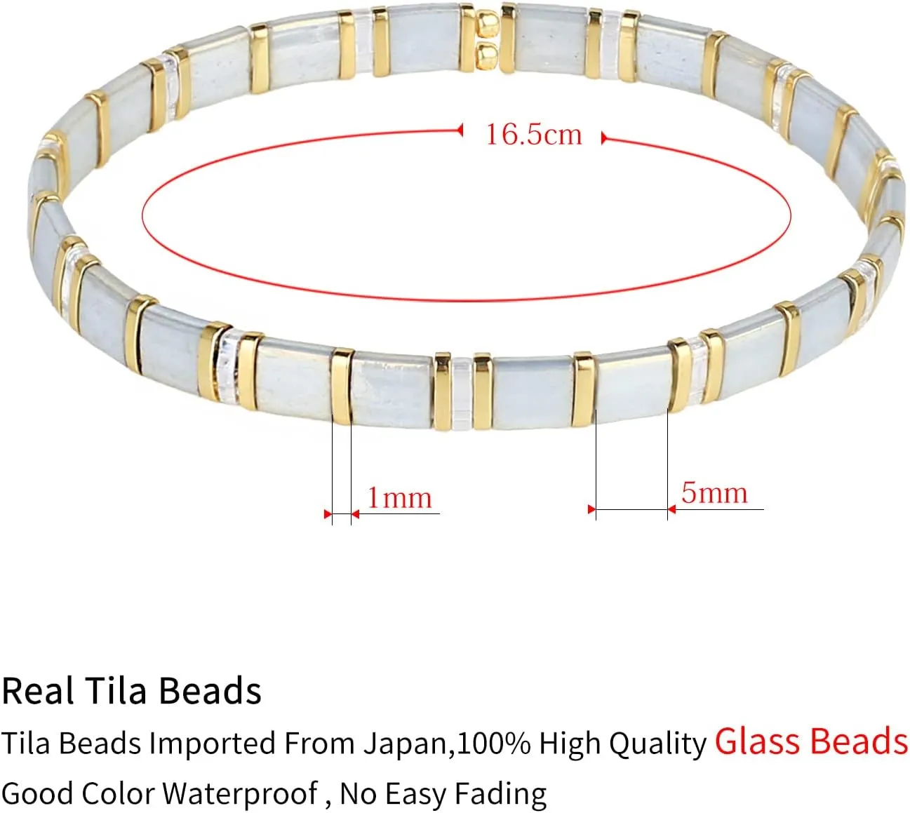 KELITCH New Women Tila Beads Bracelets Colorful Friendship Stackable Stretch Bracelets