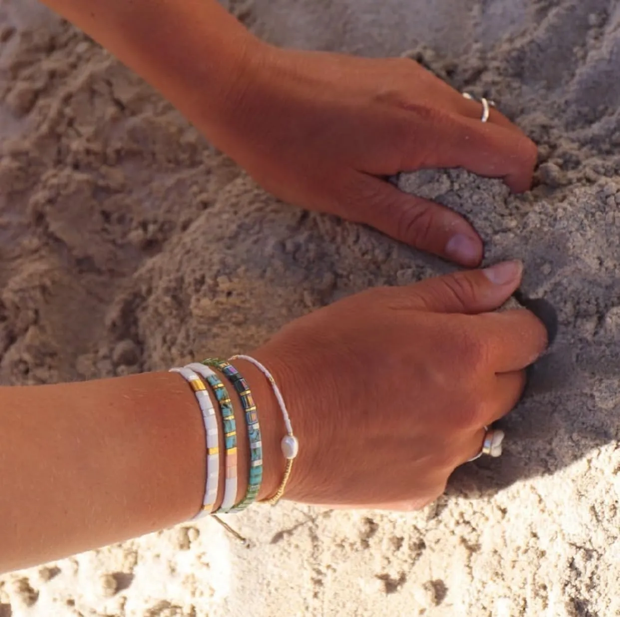 KELITCH New Women Tila Beads Bracelets Colorful Friendship Stackable Stretch Bracelets