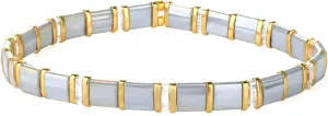 KELITCH New Women Tila Beads Bracelets Colorful Friendship Stackable Stretch Bracelets
