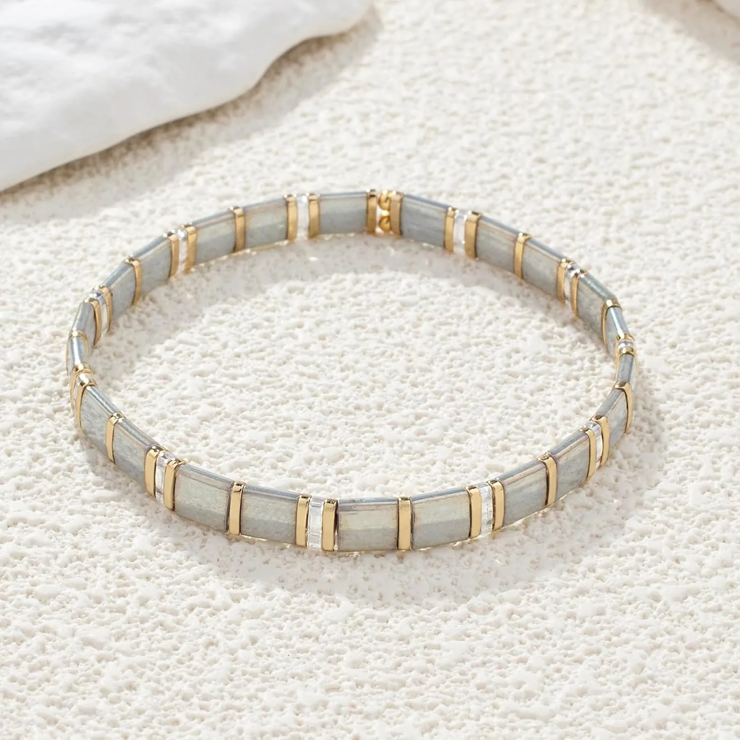 KELITCH New Women Tila Beads Bracelets Colorful Friendship Stackable Stretch Bracelets