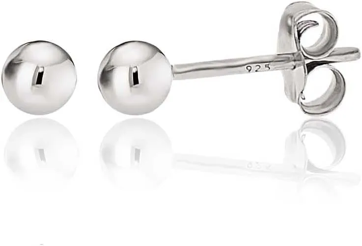 KEZEF Sterling Silver Ball Stud Earrings for Women - Hypoallergenic Lightweight Stud Earrings for Women | 2mm-16mm Ball Earrings in 14K Gold, Rose Gold or 925 Sterling Silver