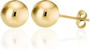 KEZEF Sterling Silver Ball Stud Earrings for Women - Hypoallergenic Lightweight Stud Earrings for Women | 2mm-16mm Ball Earrings in 14K Gold, Rose Gold or 925 Sterling Silver