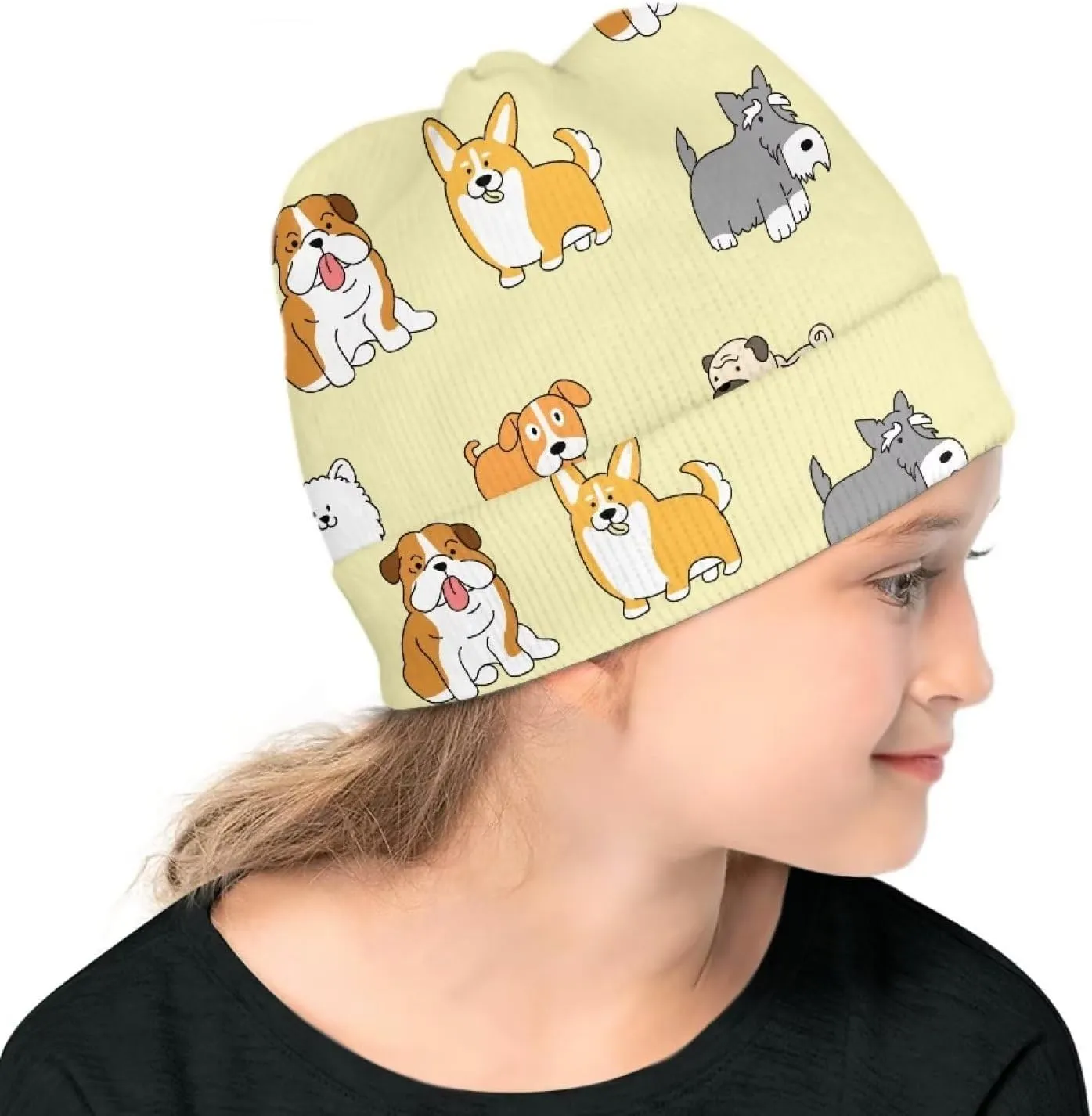 Kids Boys Girls Skull Cap Slouchy Casual Beanies Knit Cuffed Caps Warm Thermal Beanie for Running Workout
