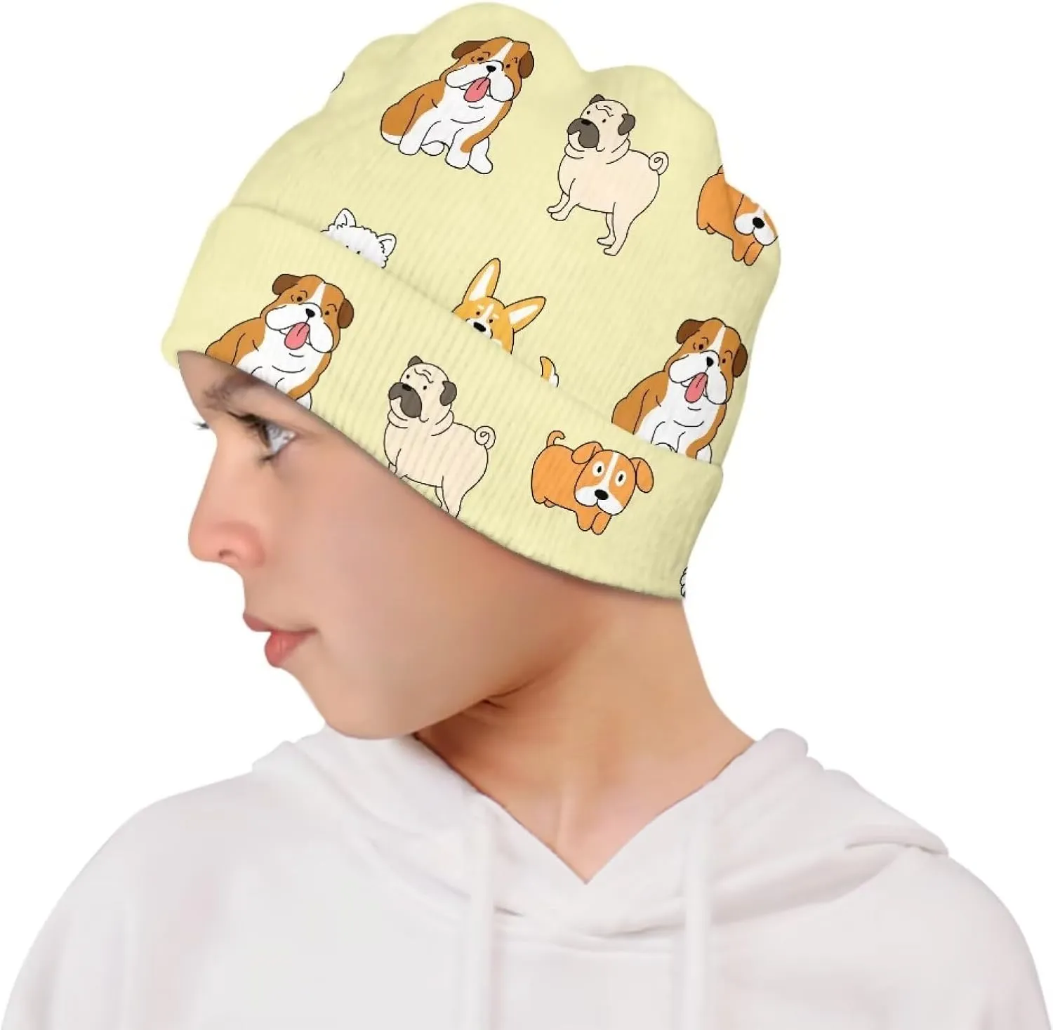 Kids Boys Girls Skull Cap Slouchy Casual Beanies Knit Cuffed Caps Warm Thermal Beanie for Running Workout