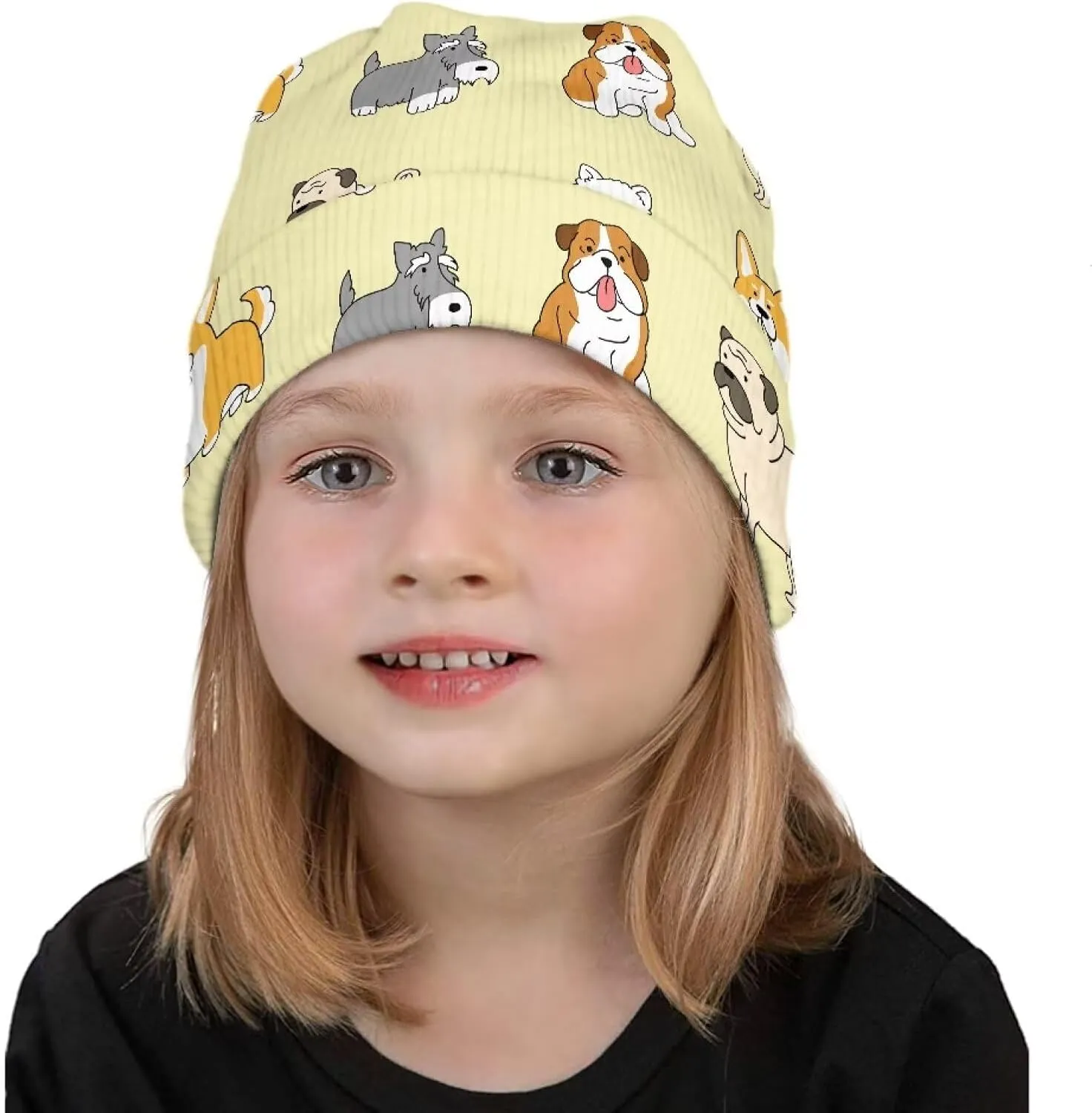 Kids Boys Girls Skull Cap Slouchy Casual Beanies Knit Cuffed Caps Warm Thermal Beanie for Running Workout
