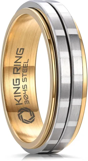 King Ring 6mm Slim Spinner Rings  Ultra Polished Fidget Rings for Men & Women  Designed in USA