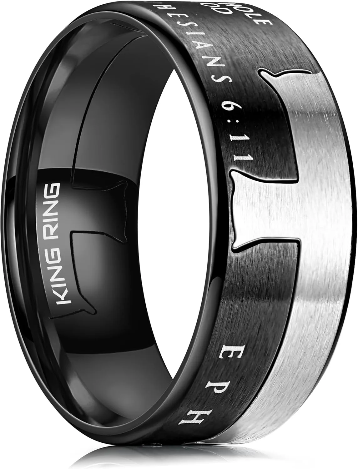 King Ring 9mm Cross Rings  Wide Christian and Catholic Rings For Men & Women  Designed in USA
