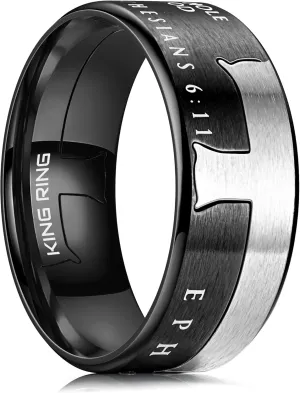 King Ring 9mm Cross Rings  Wide Christian and Catholic Rings For Men & Women  Designed in USA