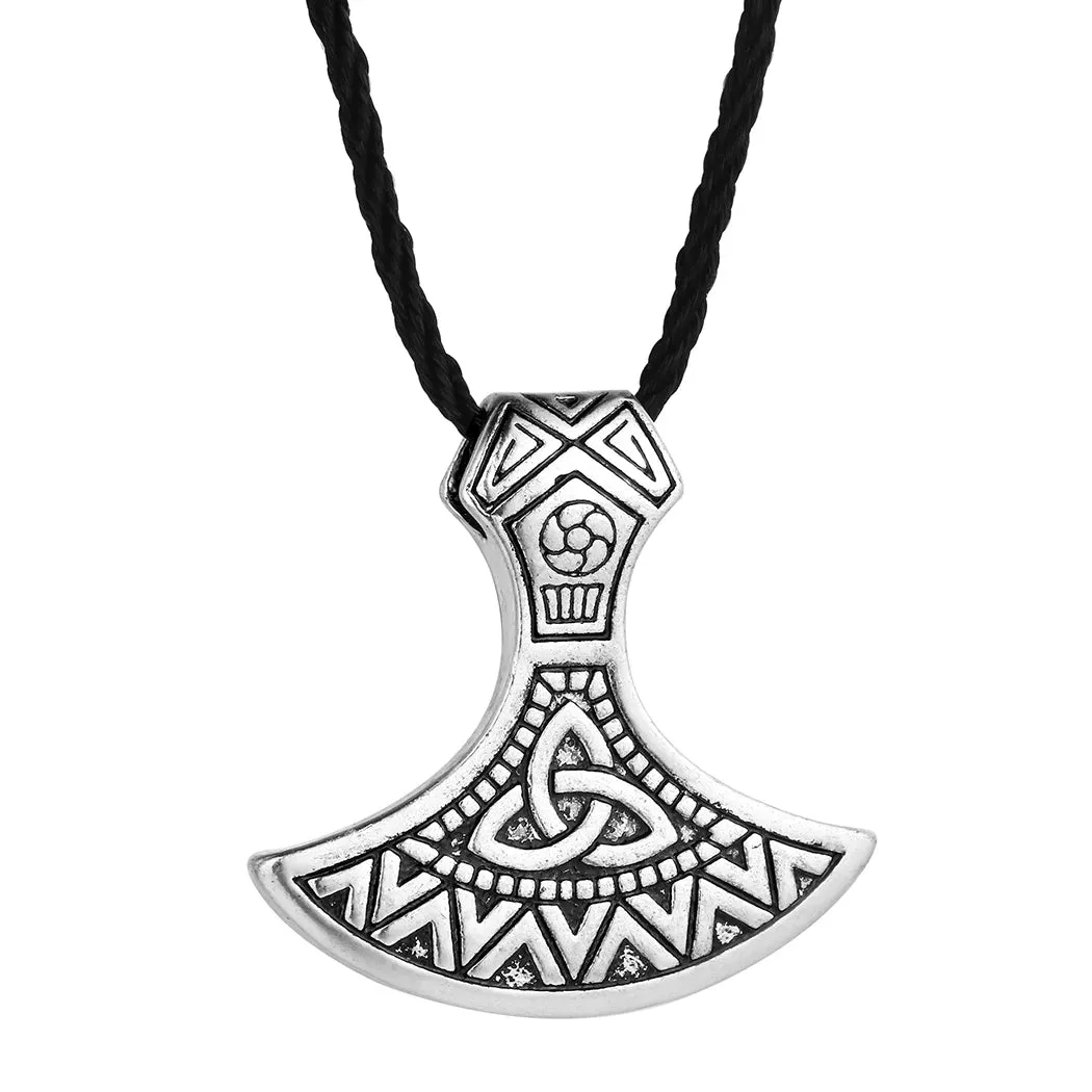 Kinitial Vintage Thor's Hammer Mjolnir Pendant Necklace Viking Scandinavian Norse Cross Knot Charm Necklaces Men Gift Jewelry
