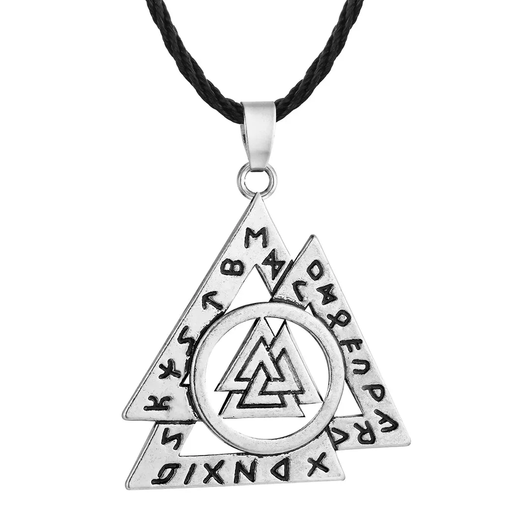 Kinitial Vintage Thor's Hammer Mjolnir Pendant Necklace Viking Scandinavian Norse Cross Knot Charm Necklaces Men Gift Jewelry