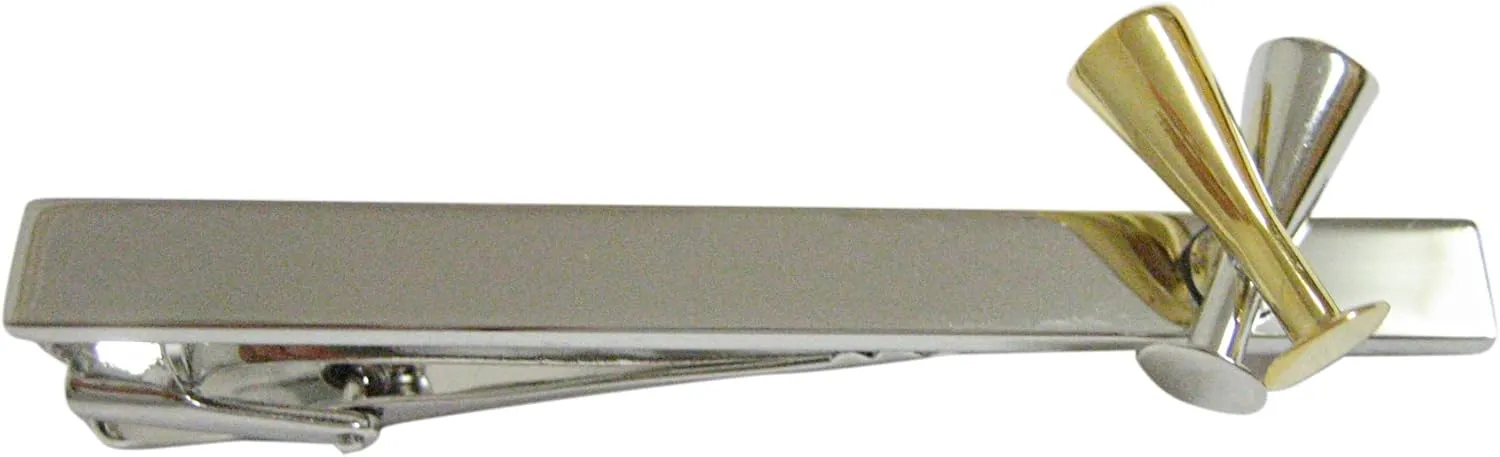 Kiola Designs Champagne Sparkling Wine Glass Flute Square Tie Clip