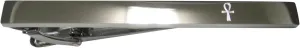 Kiola Designs Silver Toned Etched Sleek Ankh Cross Tie Clip