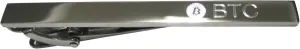 Kiola Designs Silver Toned Etched Sleek Bitcoin Coin Cryptocurrency Blockchain Tie Clip