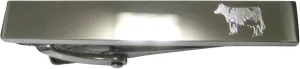 Kiola Designs Silver Toned Etched Sleek Cow Skinny Tie Clip