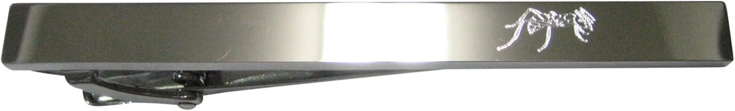 Kiola Designs Silver Toned Etched Sleek Detailed Ant Bug Insect Tie Clip