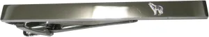 Kiola Designs Silver Toned Etched Sleek Howling Wolf Tie Clip