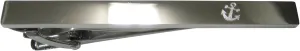Kiola Designs Silver Toned Etched Sleek Leaning Nautical Anchor Tie Clip