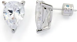 Kleinfeld Womens Bridal Special Occasion Cubic Zirconia Pear Cut Stud Earrings
