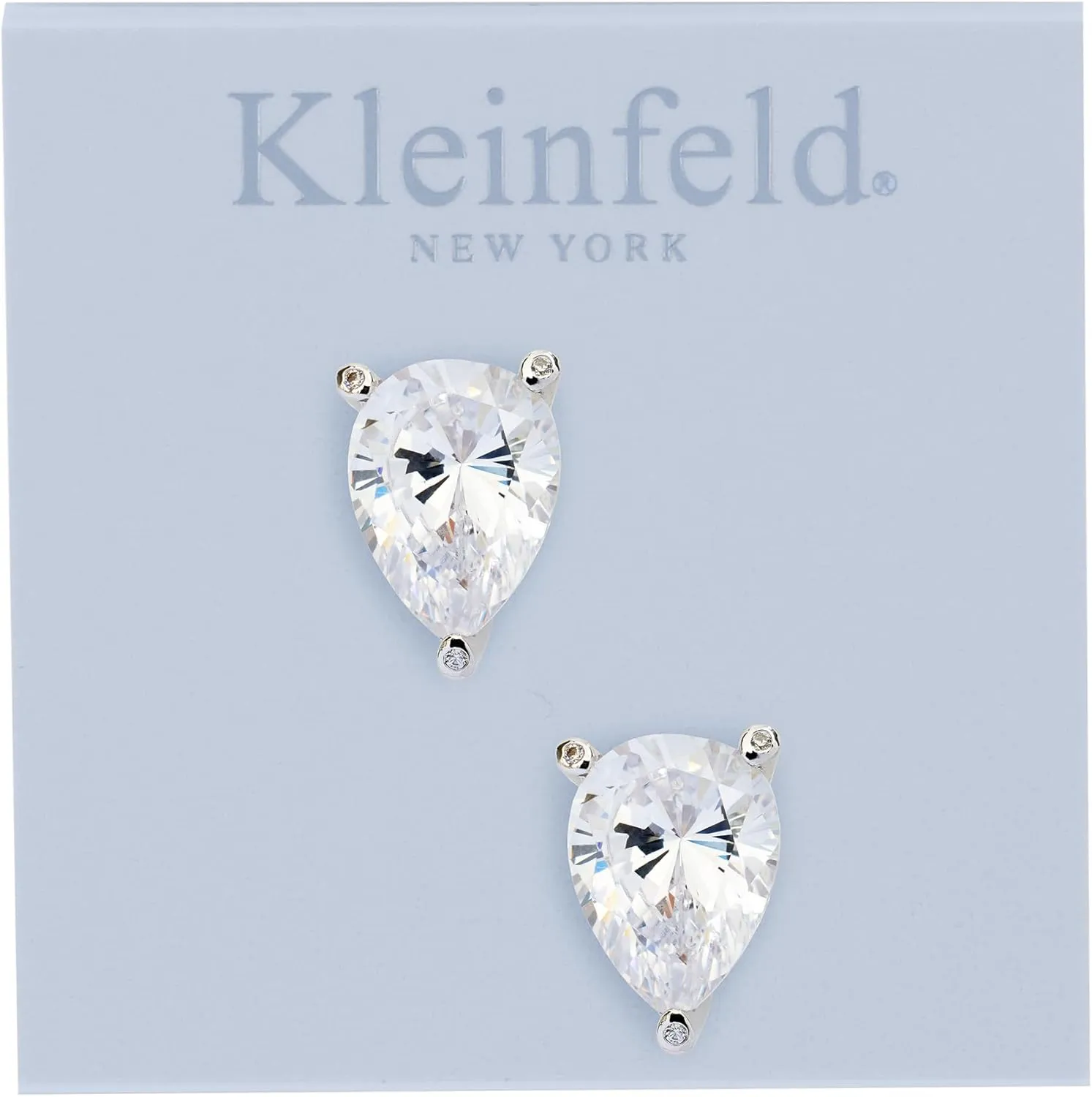 Kleinfeld Womens Bridal Special Occasion Cubic Zirconia Pear Cut Stud Earrings