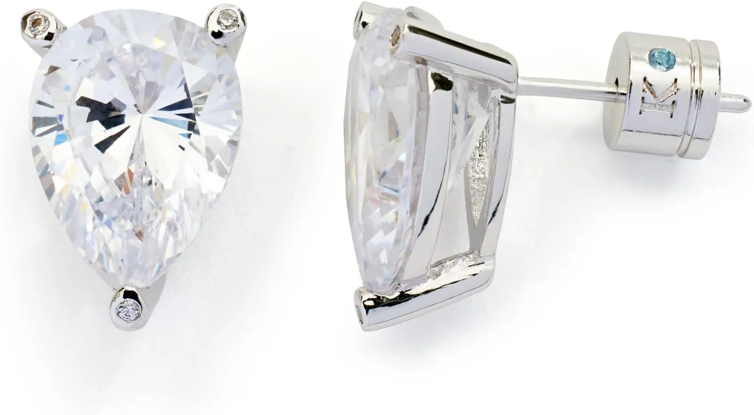 Kleinfeld Womens Bridal Special Occasion Cubic Zirconia Pear Cut Stud Earrings