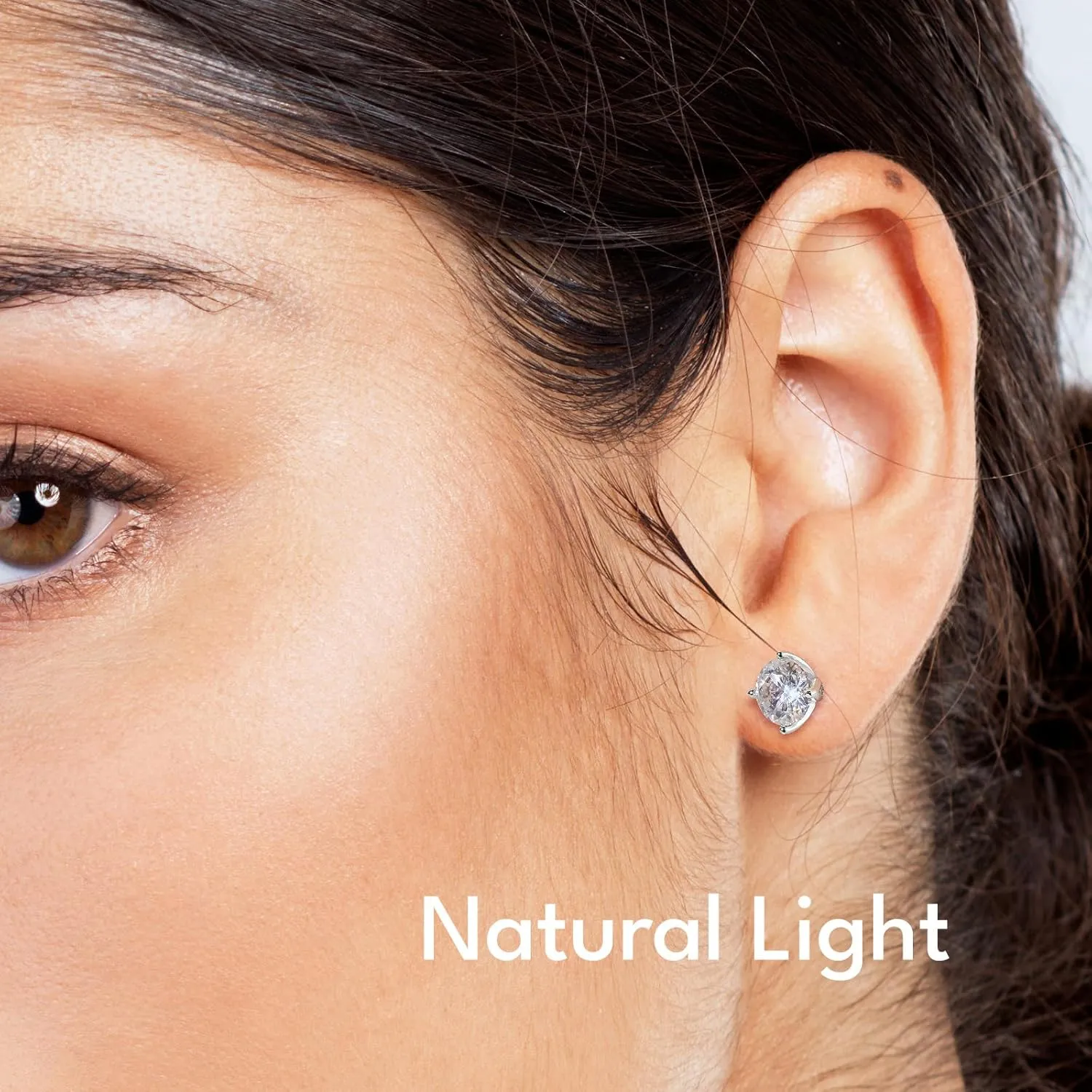 KRKC Moissanite Earrings, Lab Grown Diamond Stud Earrings for Women, 14K Golden Plated Sterling Silver, Bloom Design, 2 Carat D Color VVS1, Hypoallergenic, Gift for Wife, Mom, Her